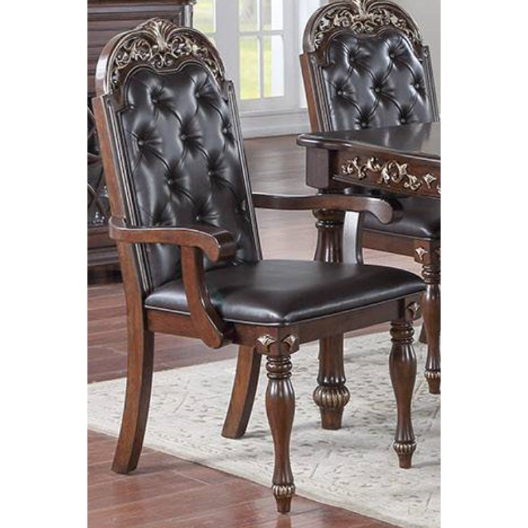 Caviness solid wood online arm chair